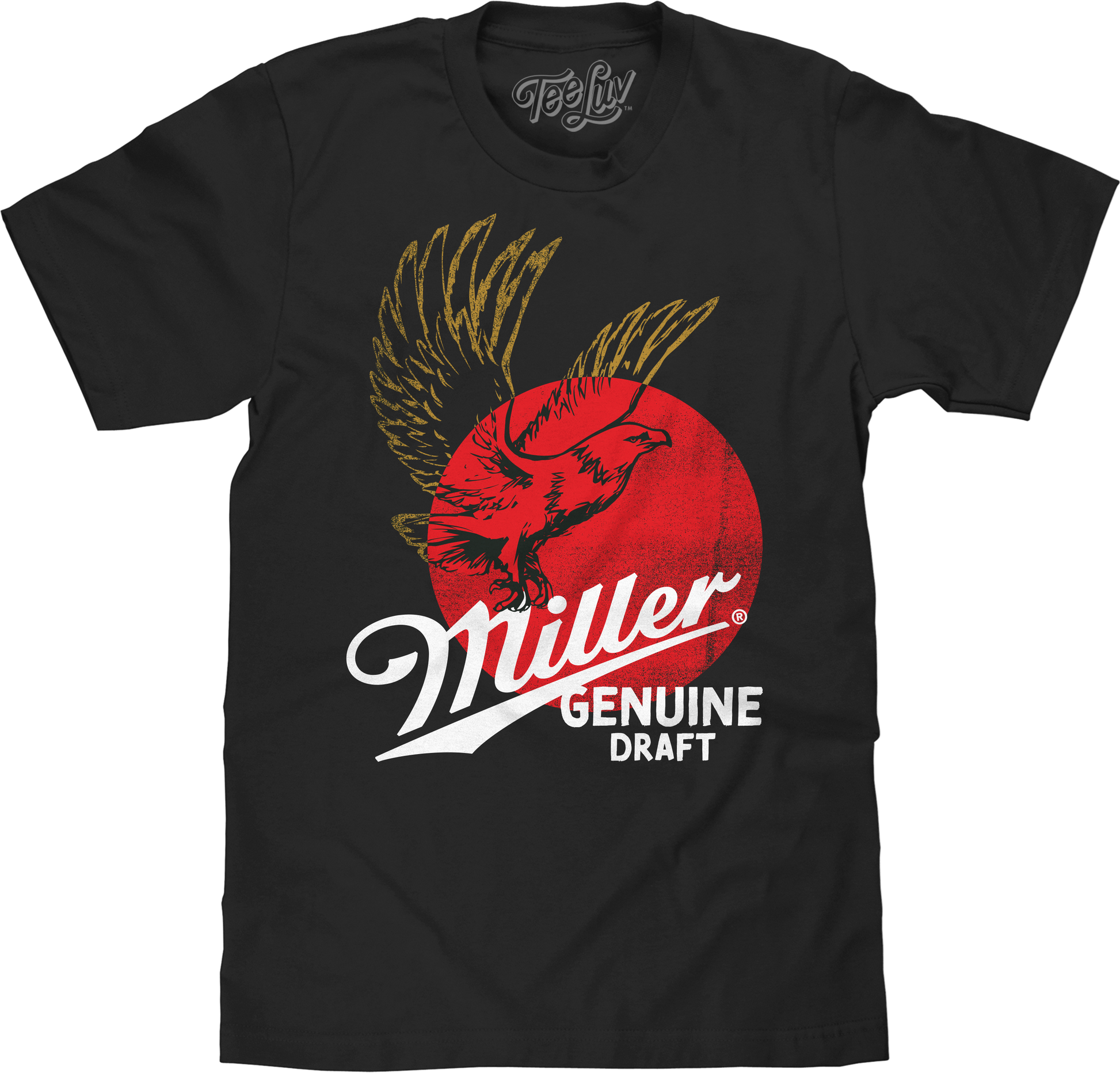 Miller Genuine Draft Eagle Mens T Shirt Black