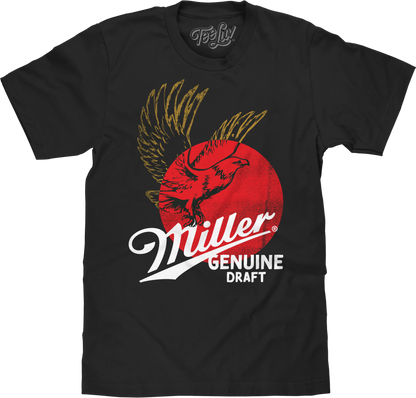 Miller Genuine Draft Eagle Mens T Shirt Black
