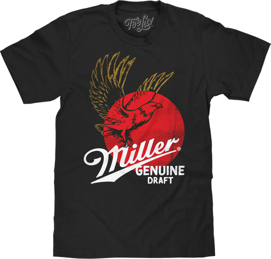 Miller Genuine Draft Eagle Mens T Shirt Black