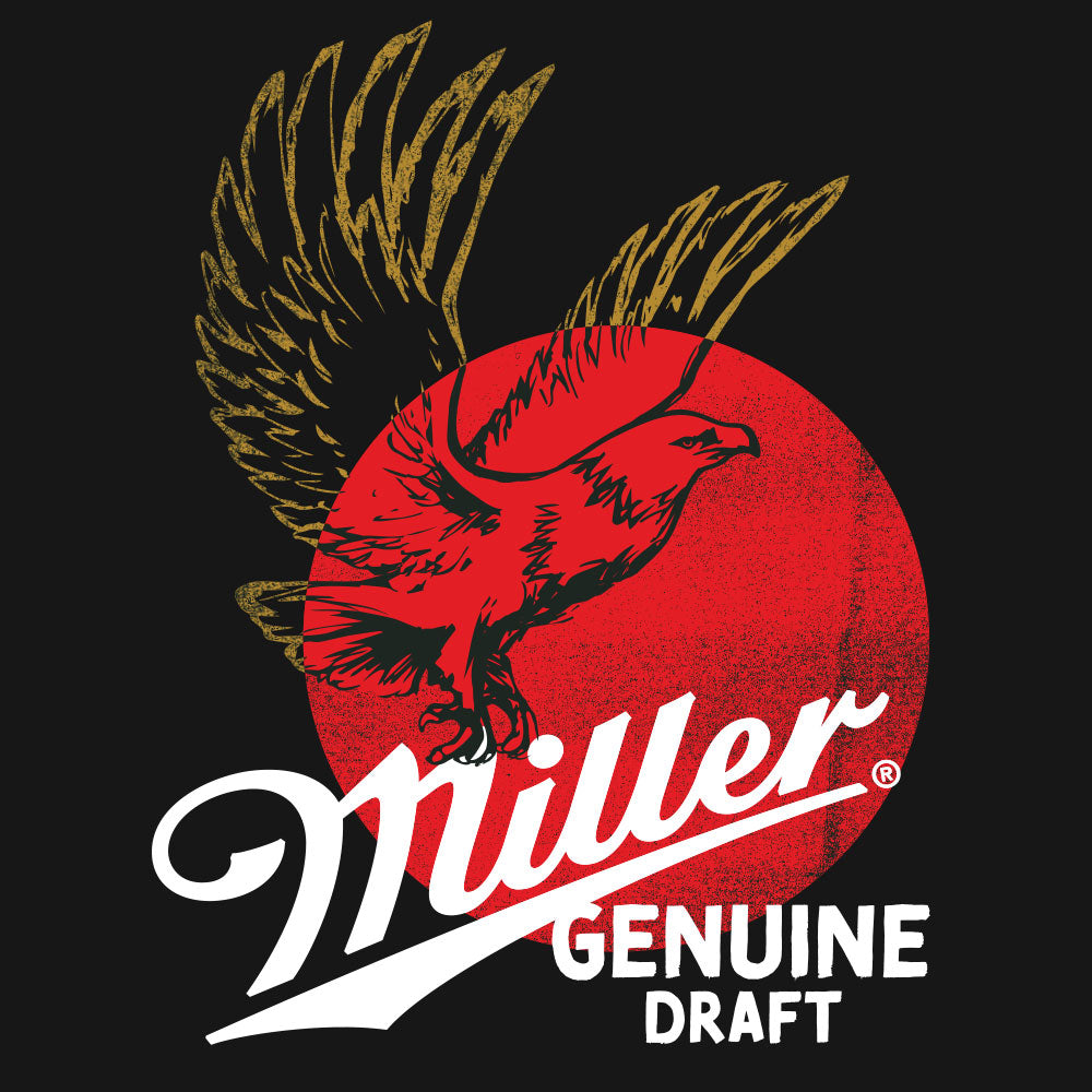 Miller Genuine Draft Eagle Mens T Shirt Black