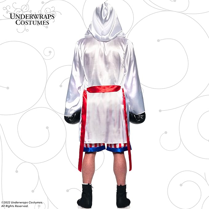Satin Boxing Champ Two Piece Adult Costume Red, White, and Blue