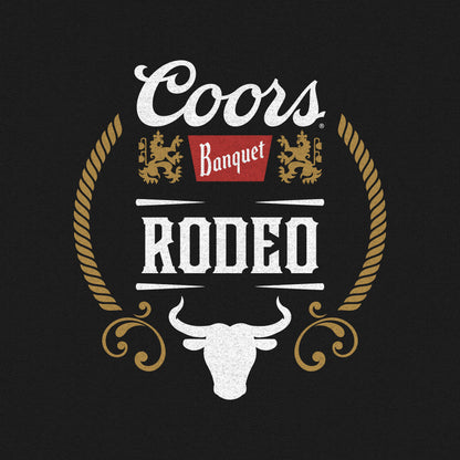 Coors Banquet Beer Rodeo Bull Double Sided Long Sleeve Shirt Black
