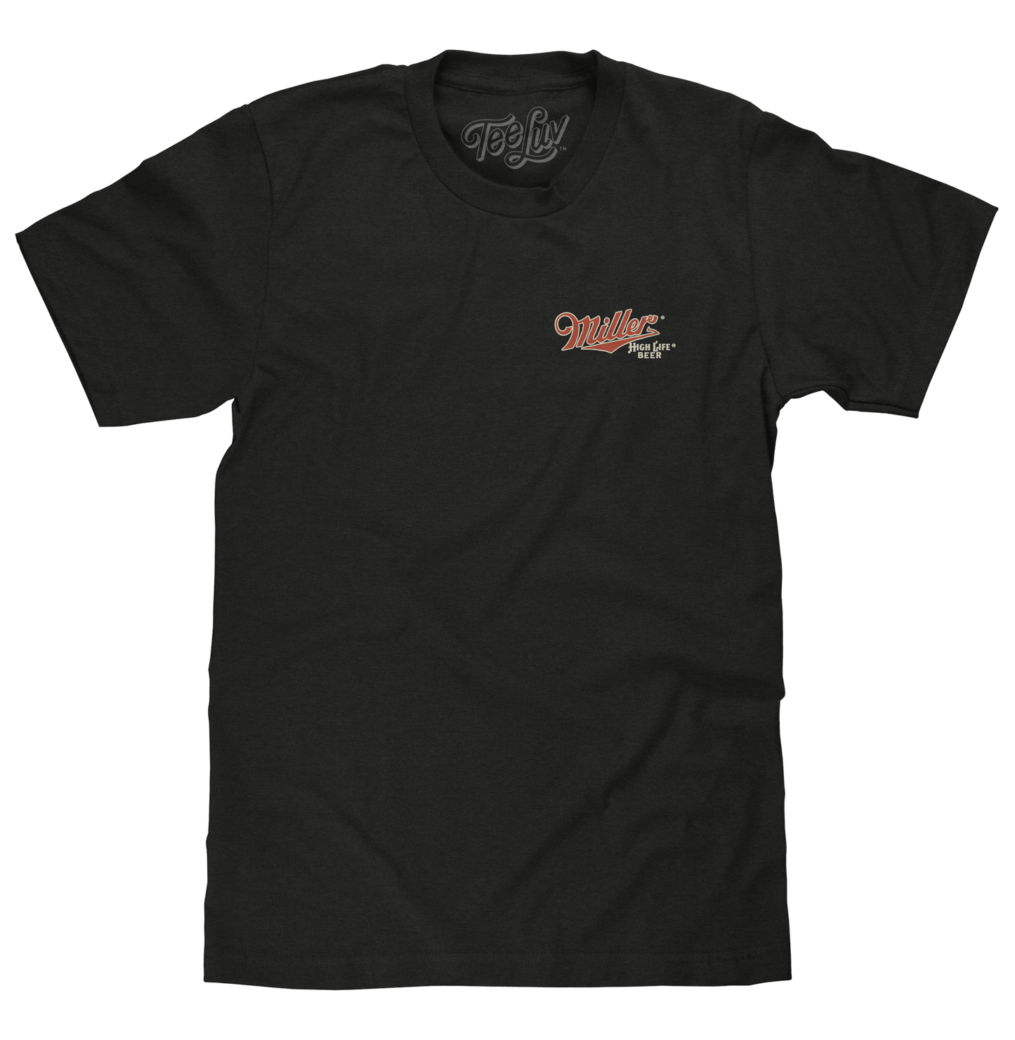 Miller High Life Girl in The Moon Beer Logo Mens T Shirt Vintage Black