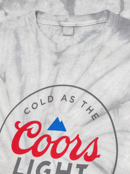 Coors Light Cold as the Rockies Tie Dye Mens T Shirt Silver Spider Tie Dye