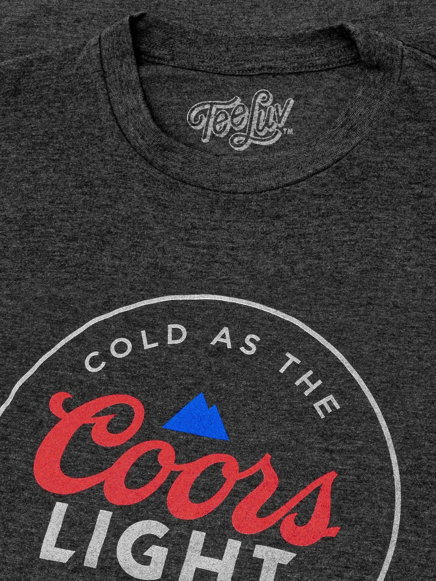 Coors Light Cold as the Rockies Beer Mens T Shirt Charcoal Gray
