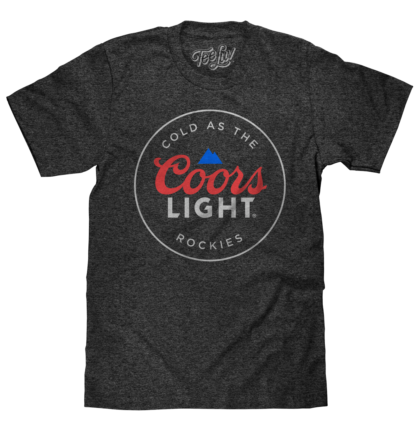 Coors Light Cold as the Rockies Beer Mens T Shirt Charcoal Gray