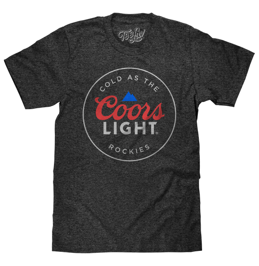 Coors Light Cold as the Rockies Beer Mens T Shirt Charcoal Gray
