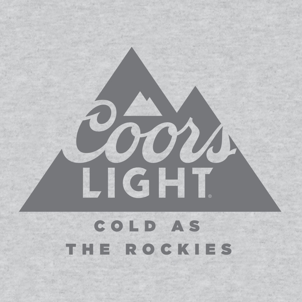Coors Light Beer Cold as the Rockies Mountain Logo Mens T Shirt Athletic Heather Gray