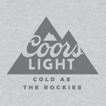 Coors Light Beer Cold as the Rockies Mountain Logo Mens T Shirt Athletic Heather Gray