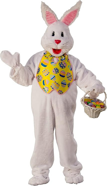 Easter Bunny Deluxe Mascot Costume White Bunny Suit XXL