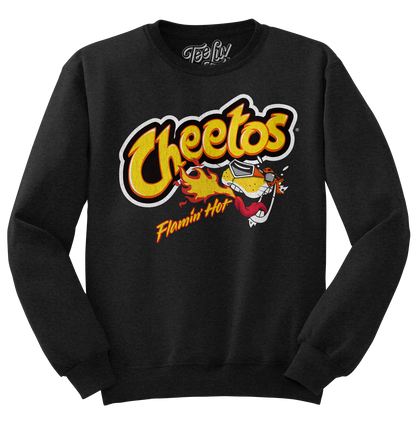 Flamin' Hot Cheetos Faded Logo Crewneck Sweatshirt Black
