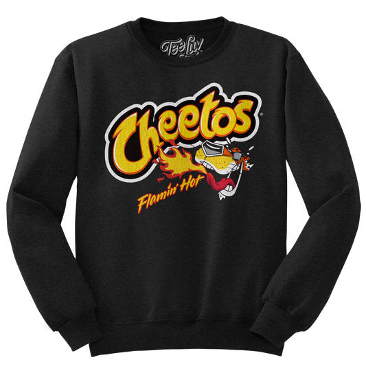 Flamin' Hot Cheetos Faded Logo Crewneck Sweatshirt Black