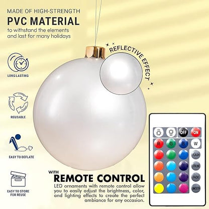 Inflatbale Oversized Ornaments Balls Outdoor Indoor Light up LED