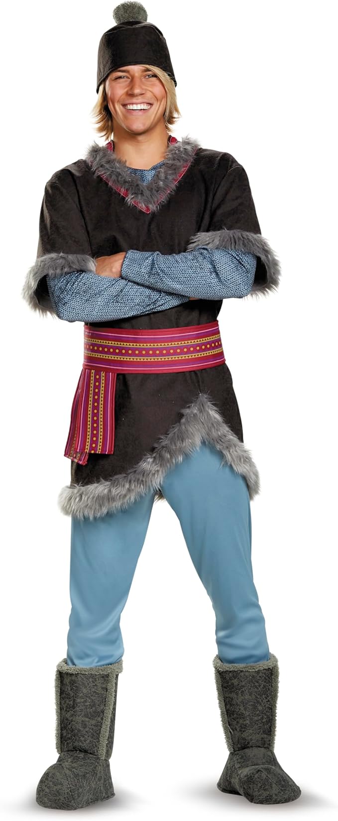 Kristoff Costume for Adults, Disney Frozen Men's Tunic with Hat, Belt and Pants and Boot Covers