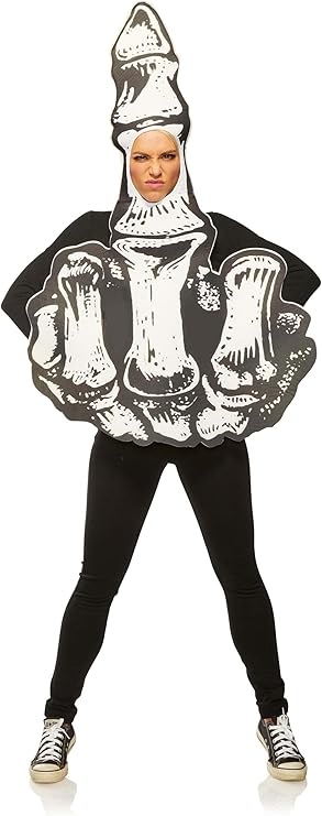 Skeleton Hand Middle Finger Adult Skull Costume