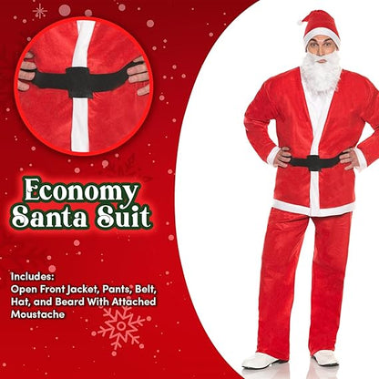 Men's Economy Felt Santa Claus Suit Costume