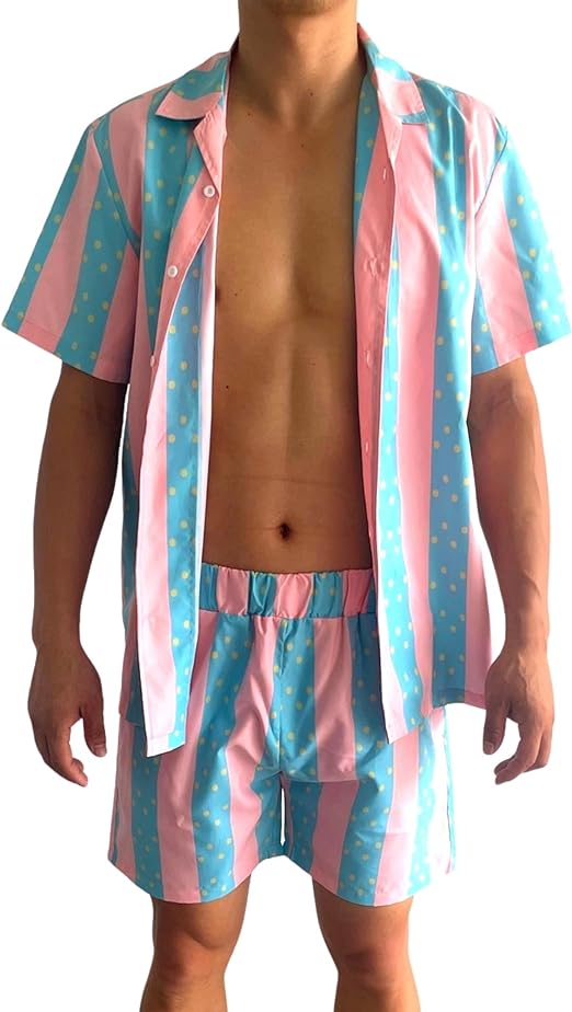 Beauty Boy 80's Dool Movie Ken Button Up Shirt and Shorts Set