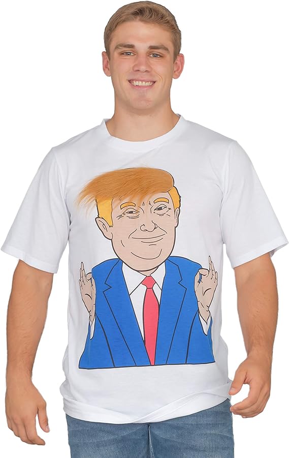 Costume Agent Former  President 3D Hair White T Shirt