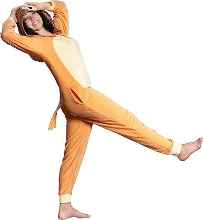 Adult Unisex Playful Colorful Dog Adult Halloween Costume Cosplay Zip Up Pajama Jumpsuit