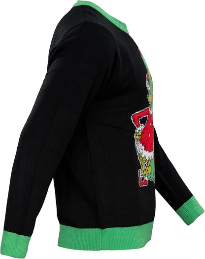The Grinch Bend Tree with Gifts Adult Knitted Ugly Christmas Sweater