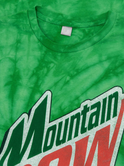 Mountain Dew Logo Tie Dye Mens T Shirt Spider Kelly Green