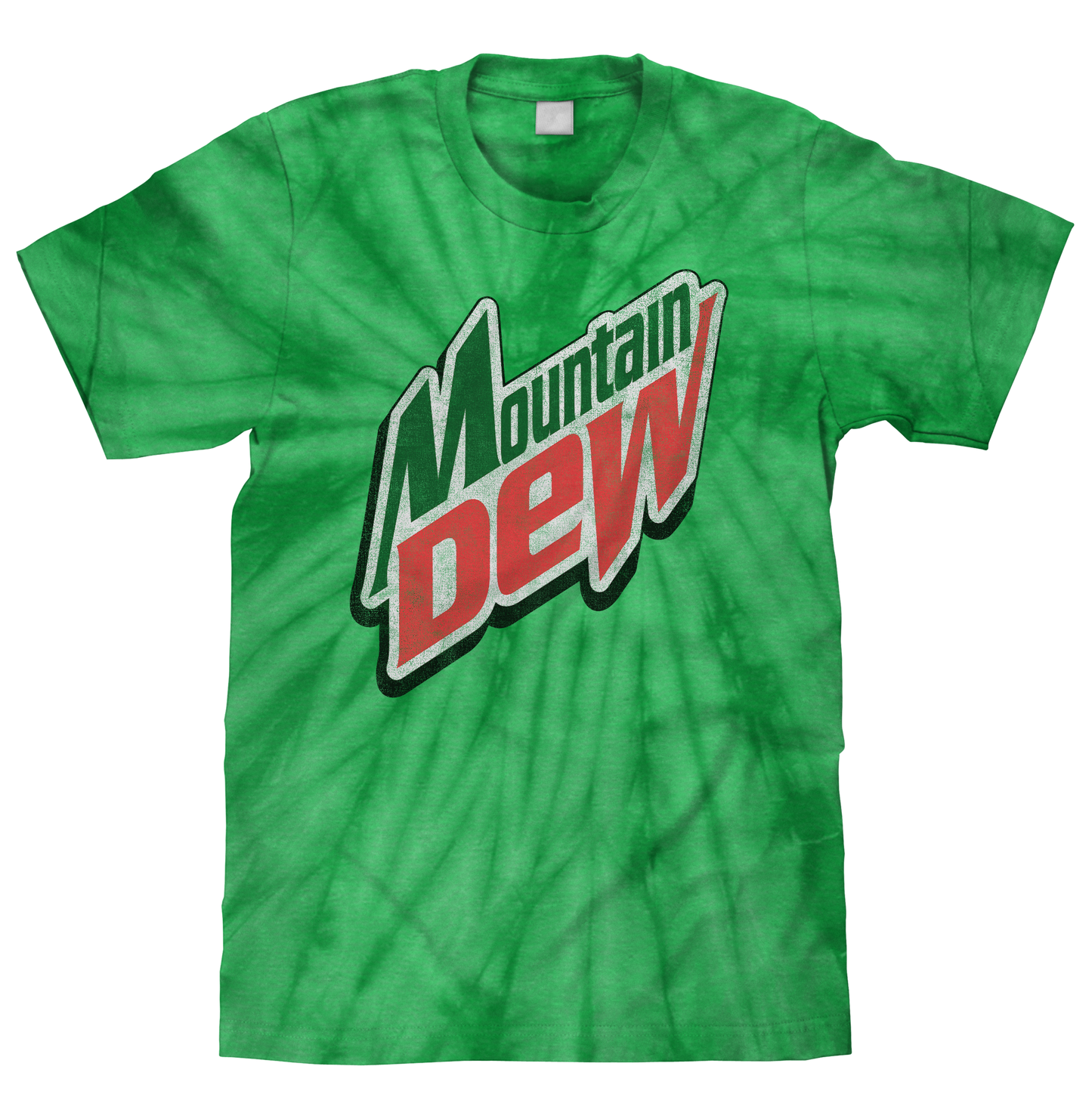 Mountain Dew Logo Tie Dye Mens T Shirt Spider Kelly Green