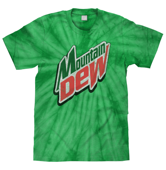 Mountain Dew Logo Tie Dye Mens T Shirt Spider Kelly Green