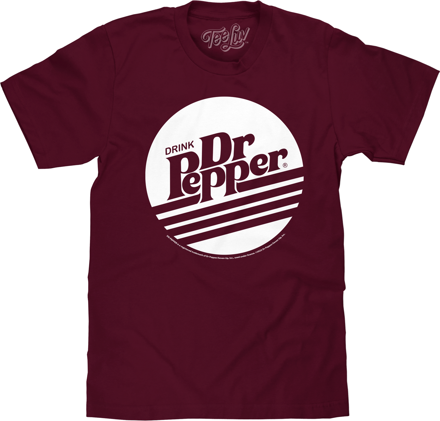 Retro Drink Dr Pepper Logo Mens T Shirt Burgundy