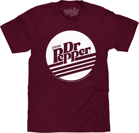 Retro Drink Dr Pepper Logo Mens T Shirt Burgundy