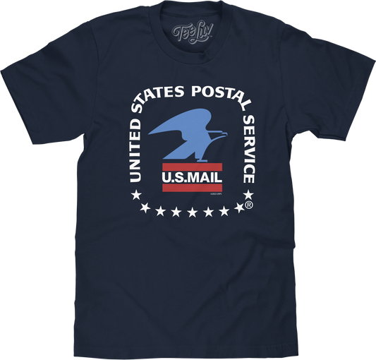 United States Postal Service U.S. Mail Eagle Mens T Shirt Navy Blue