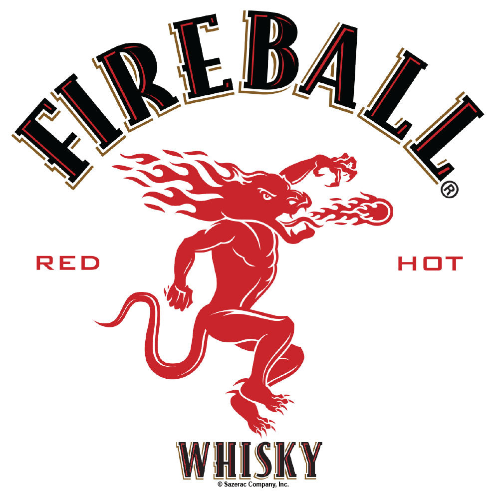 Fireball Whisky Dragon Logo Mens T Shirt White