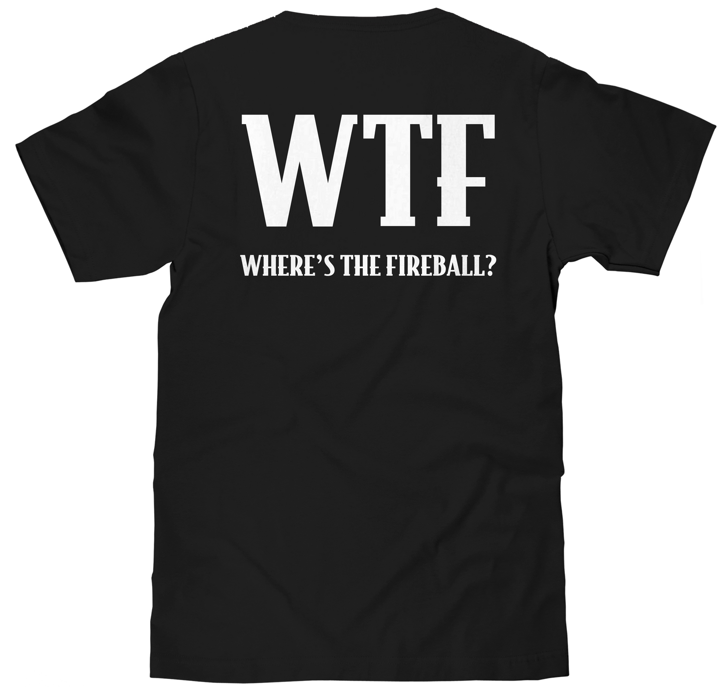 Where's The Fireball Whisky WTF Dragon Mascot Mens T Shirt Black
