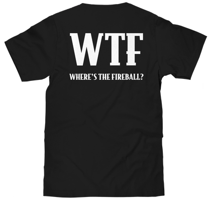 Where's The Fireball Whisky WTF Dragon Mascot Mens T Shirt Black