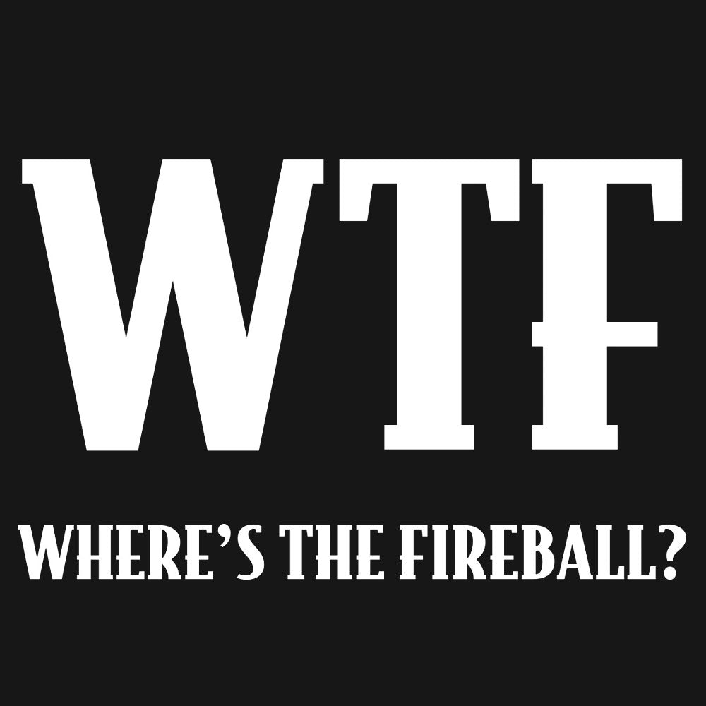 Where's The Fireball Whisky WTF Dragon Mascot Mens T Shirt Black