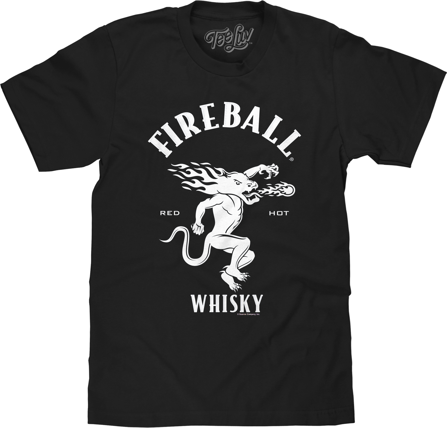 Where's The Fireball Whisky WTF Dragon Mascot Mens T Shirt Black