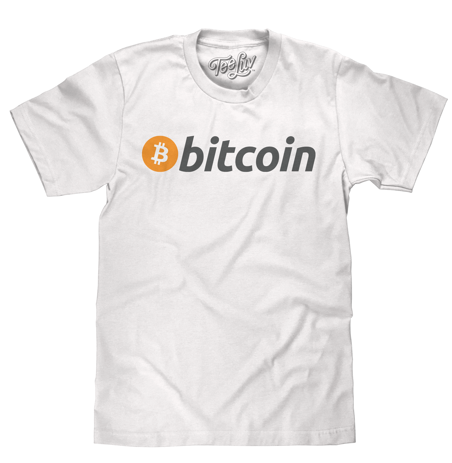 Bitcoin Cryptocurrency Logo Mens T Shirt White