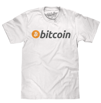 Bitcoin Cryptocurrency Logo Mens T Shirt White