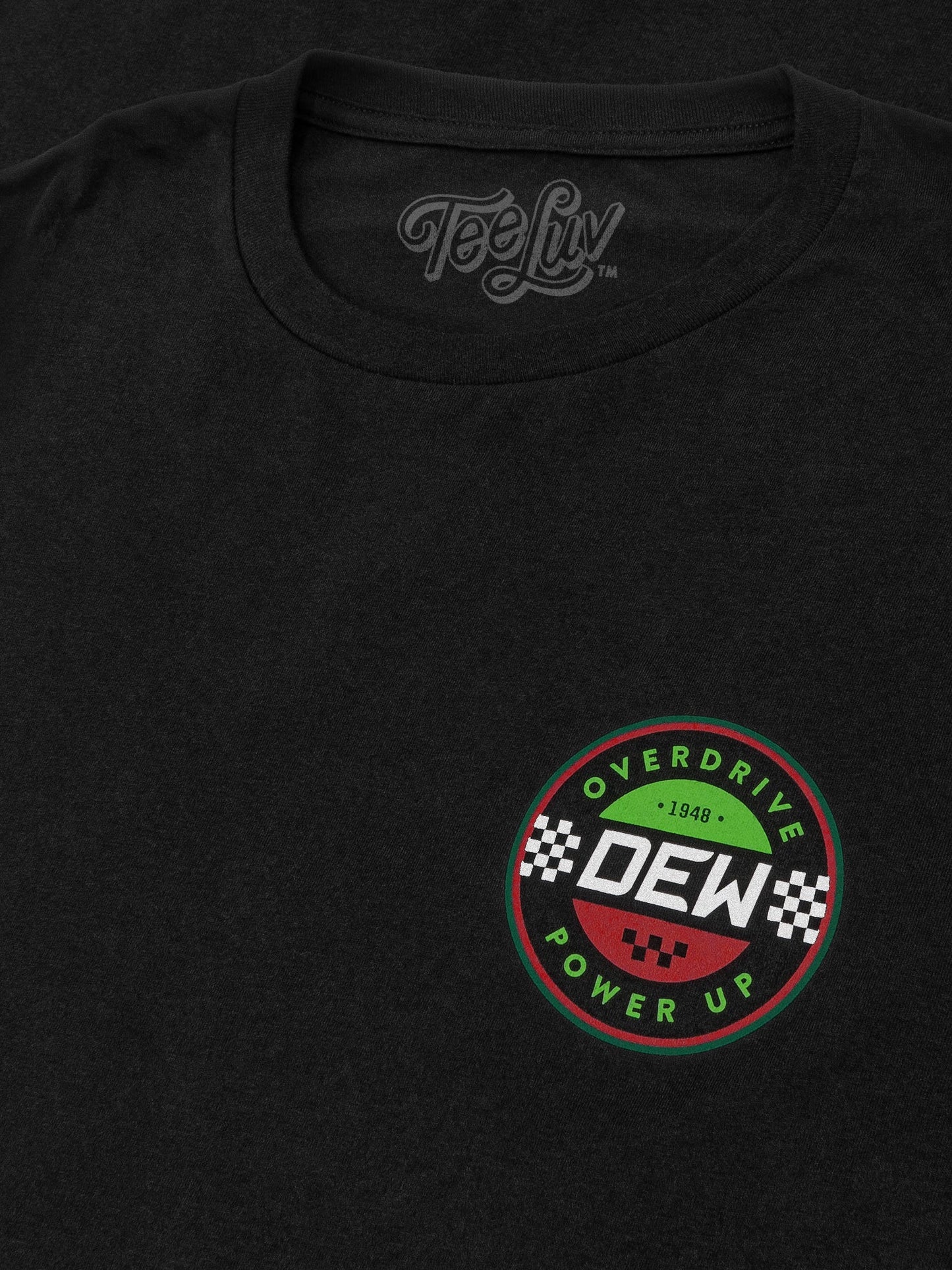 Mountain Dew Racing Front and Back Mens T Shirt Black
