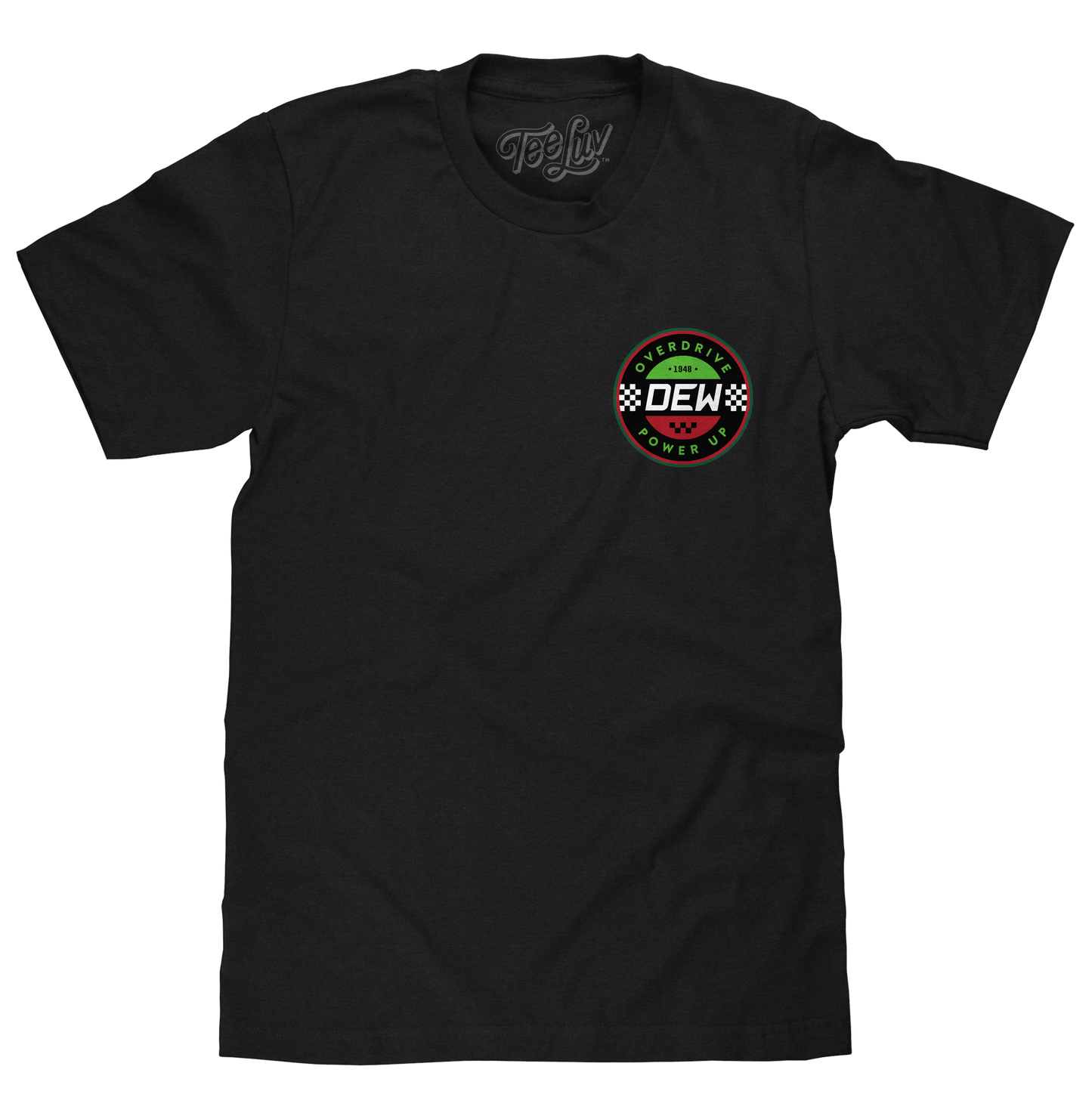 Mountain Dew Racing Front and Back Mens T Shirt Black