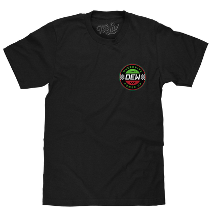 Mountain Dew Racing Front and Back Mens T Shirt Black
