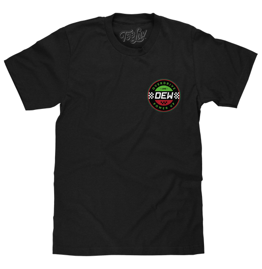 Mountain Dew Racing Front and Back Mens T Shirt Black