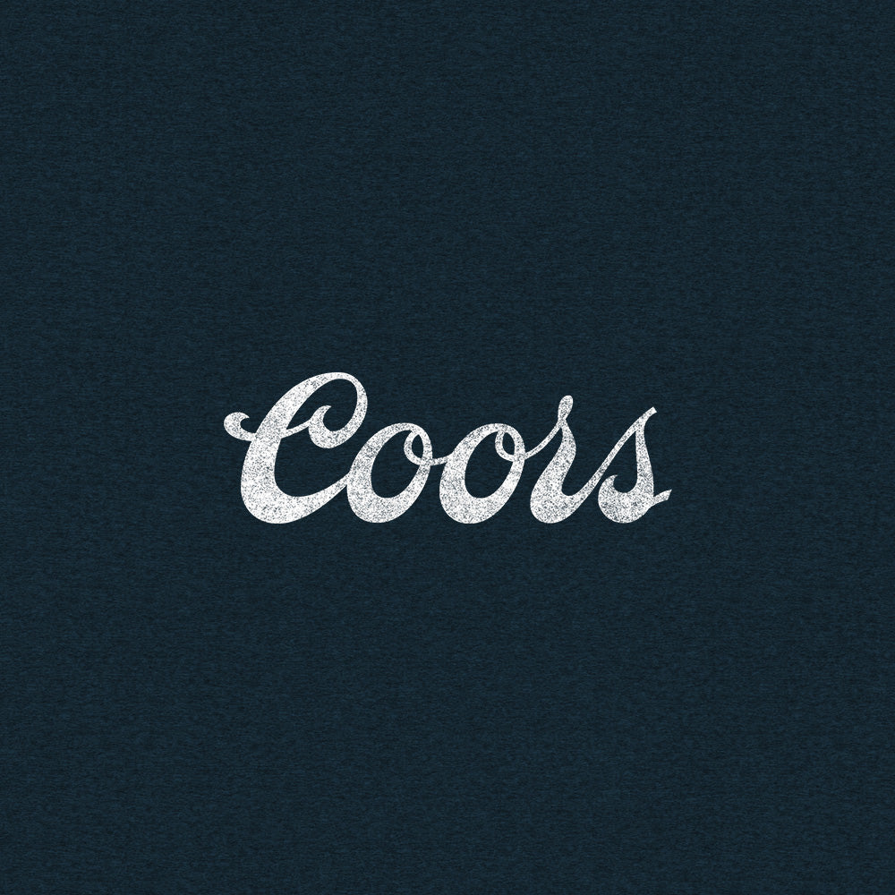 Coors Genuine Bock Beer Left Chest Front and Back Print Mens T Shirt Denim Black Heather