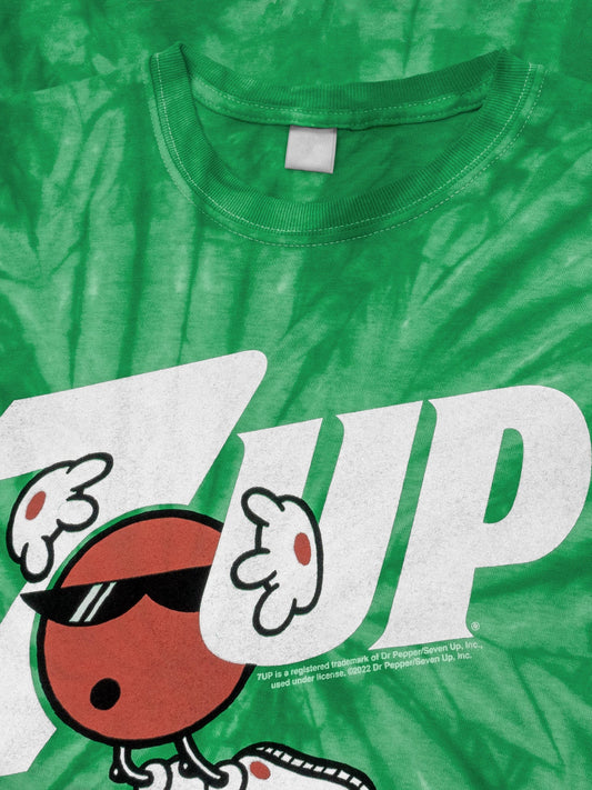 7UP Soda Mens T Shirt Kelly Green Tie Dye