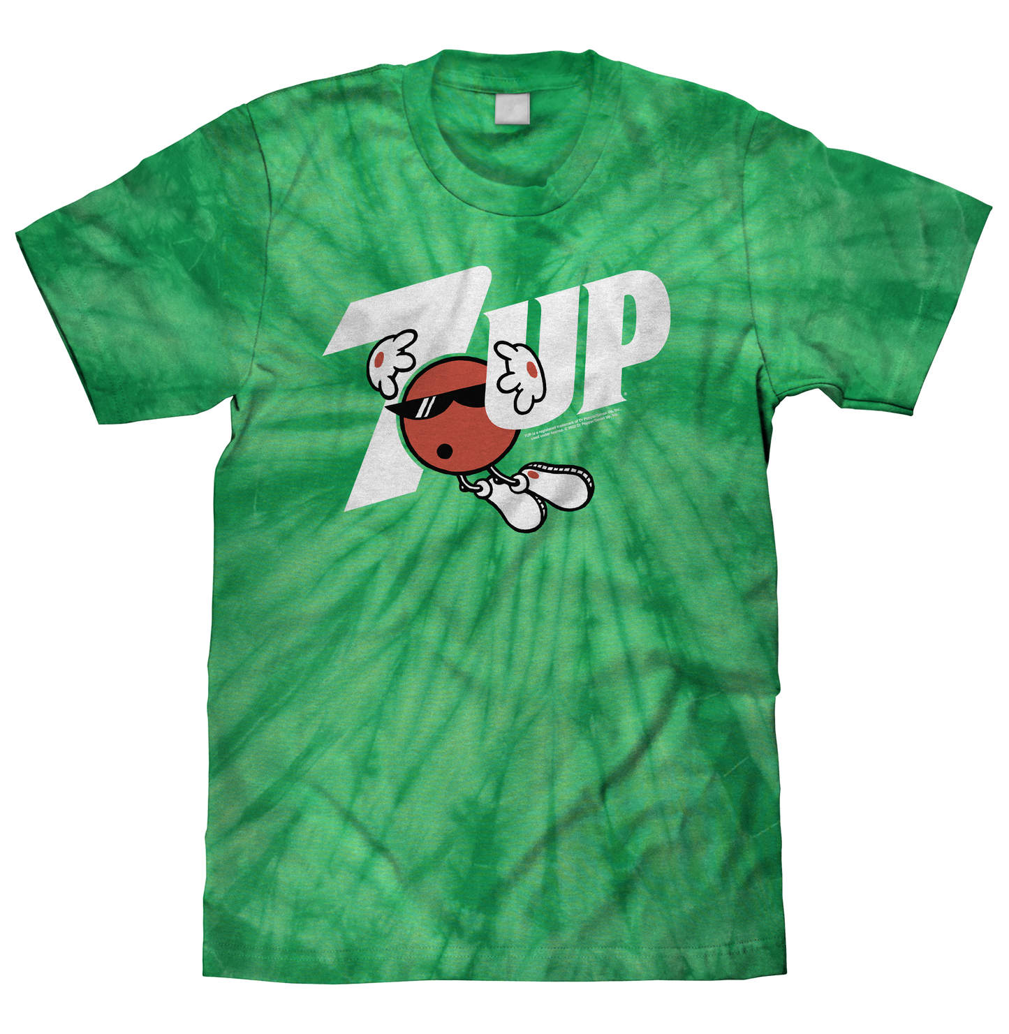 7UP Soda Mens T Shirt Kelly Green Tie Dye