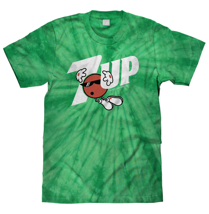 7UP Soda Mens T Shirt Kelly Green Tie Dye