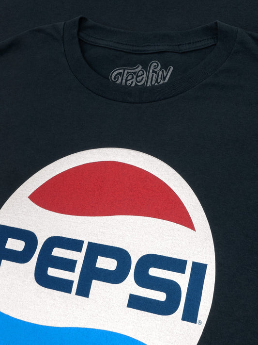 80s Pepsi Logo Mens T Shirt Navy Blue