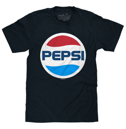 80s Pepsi Logo Mens T Shirt Navy Blue