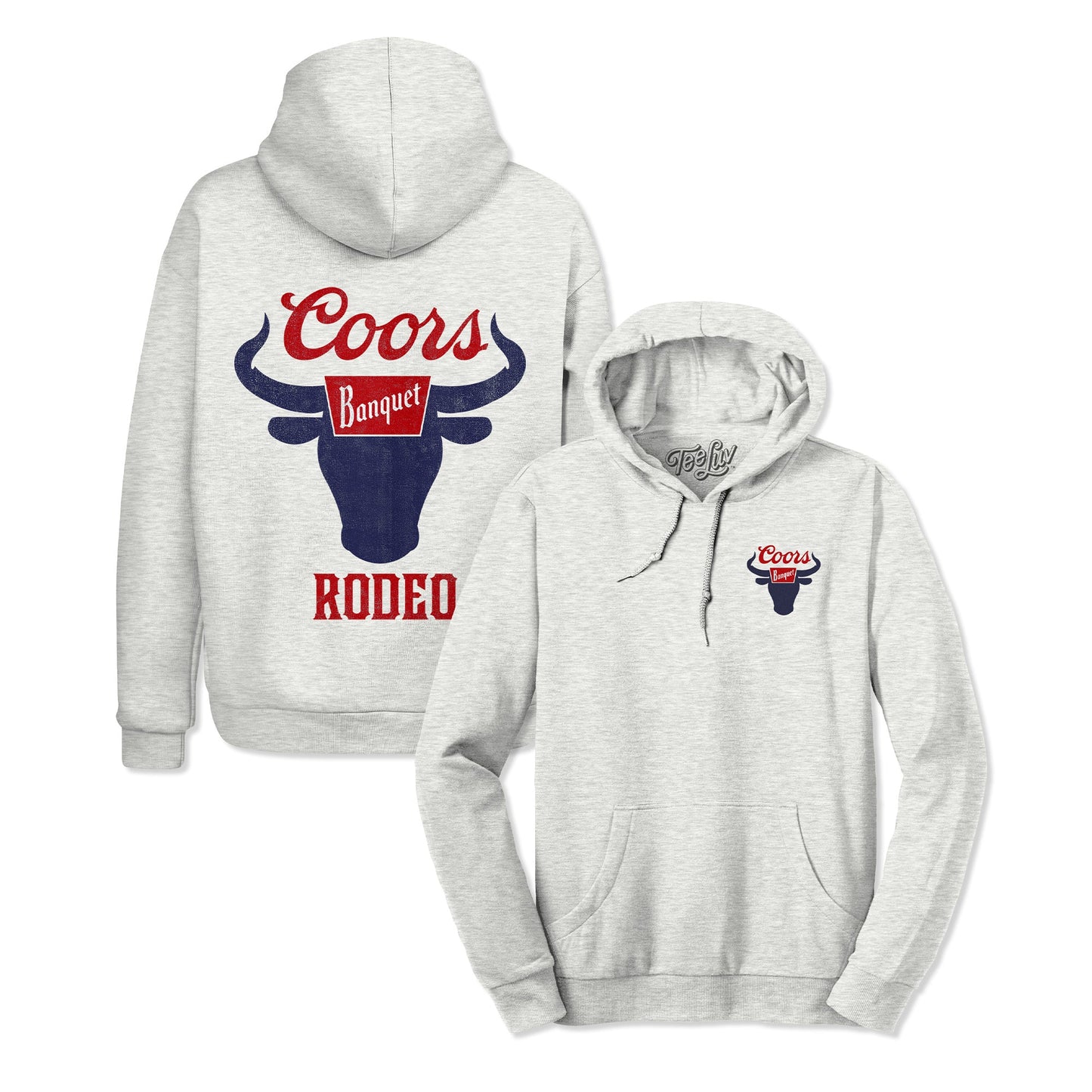 Coors Banquet Rodeo Hooded Sweatshirt Hoodie Gray