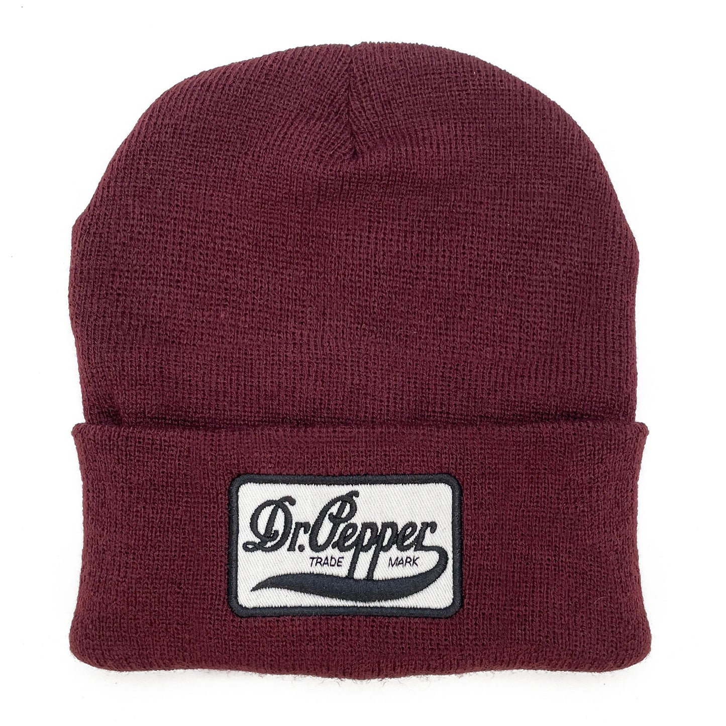 Dr Pepper Trademark Logo Beanie Hat Burgundy