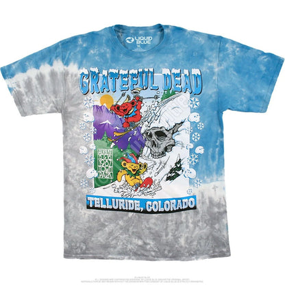 Grateful Dead Colorado Ski Shirt Liquid Blue Mens Tie Dye T Shirt